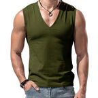 Herren nan figurbetontes ärmelloses V-Ausschnitt Muskelshirt R&B