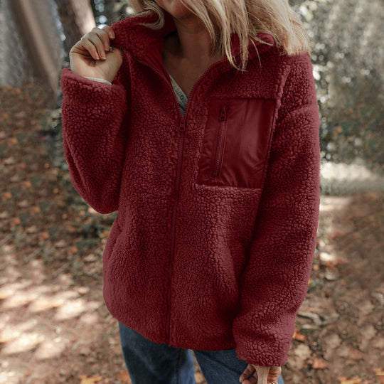 Damen Jacke mit hochabschließendem Kragen und praktischer Brusttasche R&B