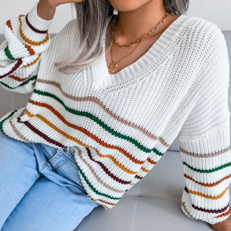 R&B | Gestreifter Pullover mit Farbkontrast