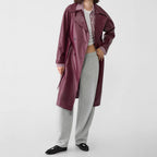 Damen Kunstleder-Trenchcoat mit elegantem Schnitt R&B