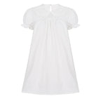 Damen elegantes Baumwollkleid mit Rüschendetails und herausragendem Kragen R&B