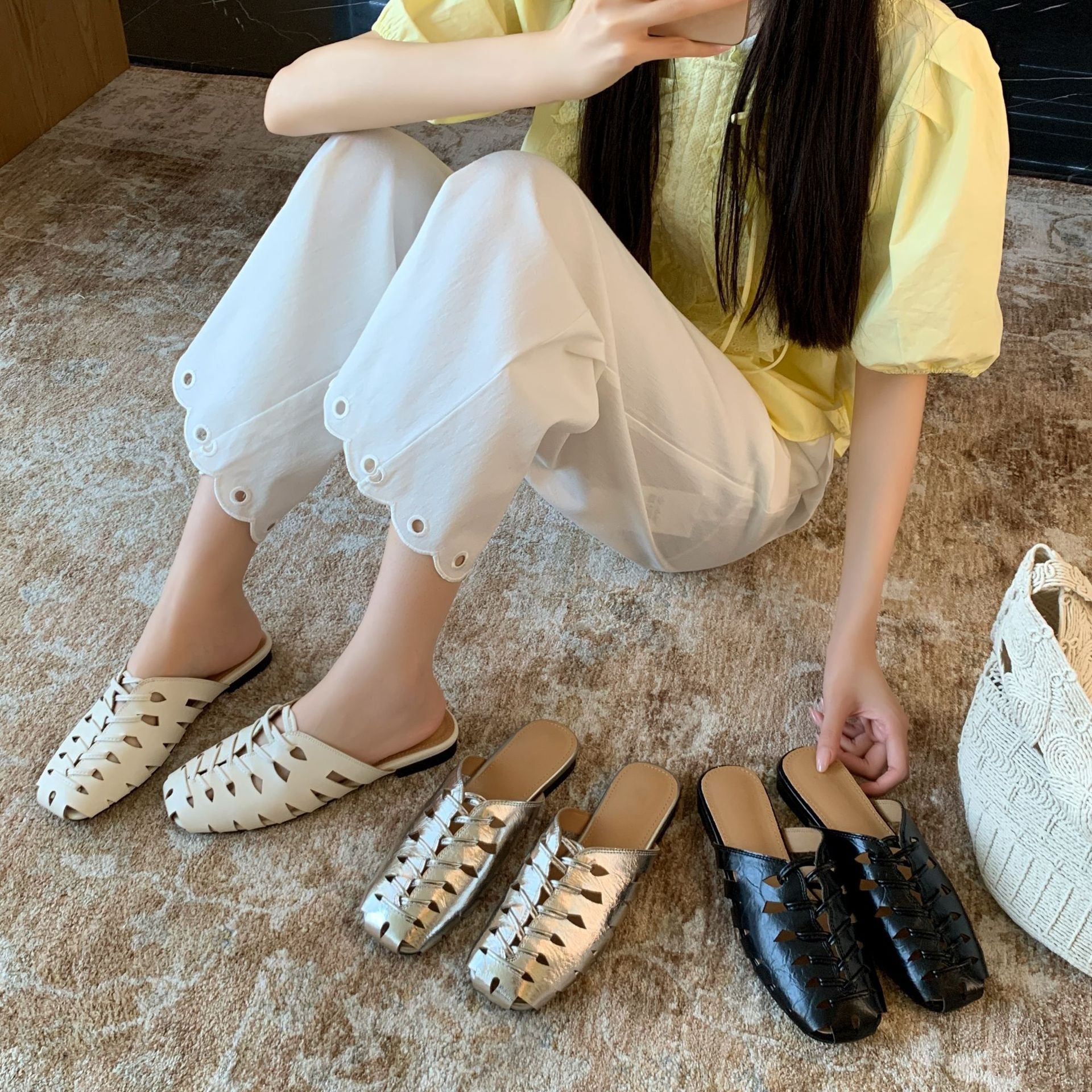 Damen Bequeme und stilvolle Sommerschuhe mit offenen Zehen R&B