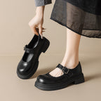 Damen modische Mary-Jane Schuhe mit dekorativem Schnallenverschluss