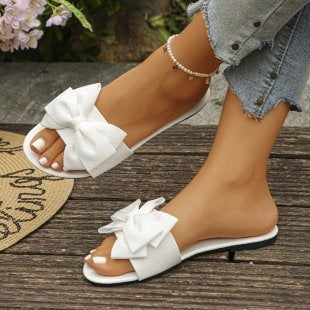 Damen Riemensandalen mit großem Schleifendetail R&B