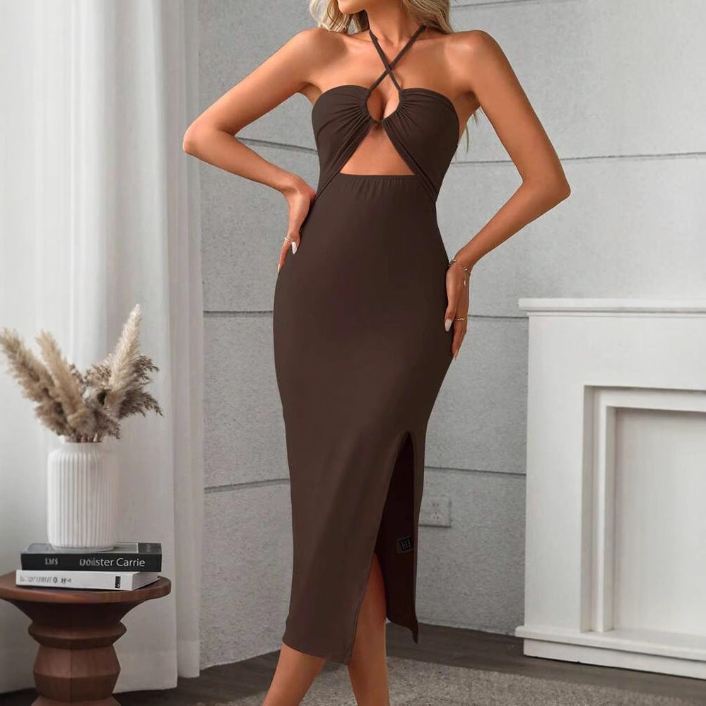 Damen Maxikleid mit raffinierten Cut-Outs und seitlichem Schlitz R&B