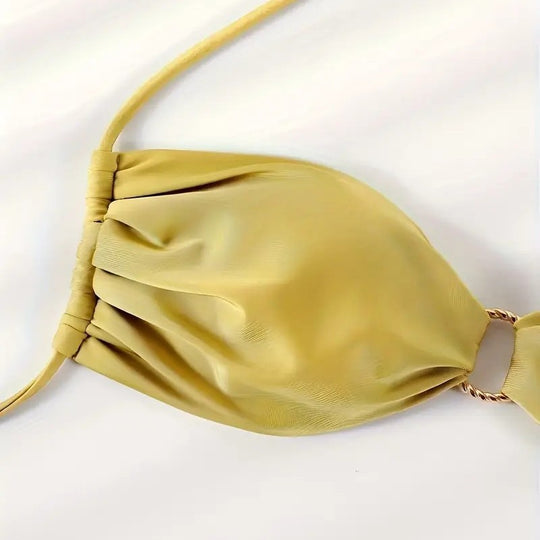 Damen Bandeau-Bikini mit dekorativen Ringen R&B