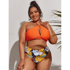 Damen Hochwertiger Cut-Out Bikini mit hohem Taillenslip und verstellbaren Trägern R&B
