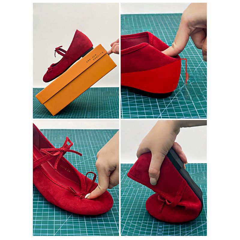 Damen bequeme Ballerinas mit dekorativen Schleifen R&B