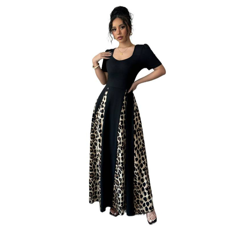 Damen Maxikleid mit elegantem Schnitt und modischem Tiermuster R&B
