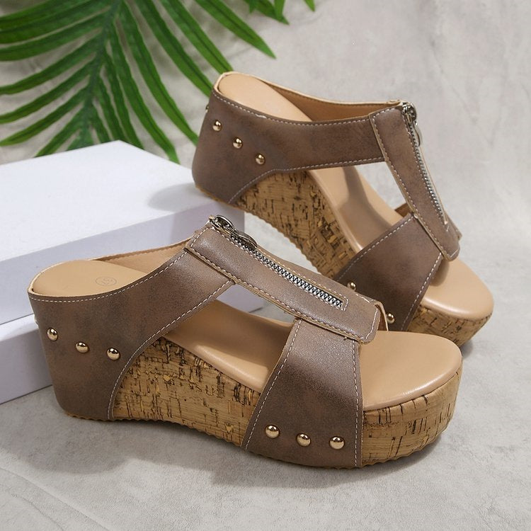 Damen Wedge-Sandaletten mit stilvollem Riemendesign R&B