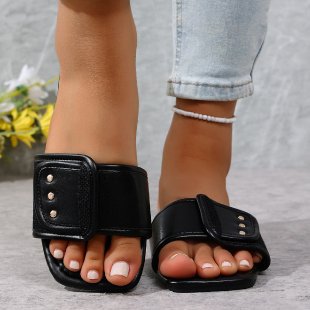 Damen Trendige Mules mit geflochtenem und dekorativem Riemen R&B