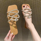 Damen Sandalen mit funkelndem Strass-Design und komfortabler Sohle R&B