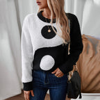 Damen modischer Pullover mit Yin-Yang-Motiv