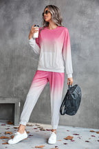 Damen Freizeit-Loungewear-Set mit modernem Ombre-Design und praktischen Taschen R&B