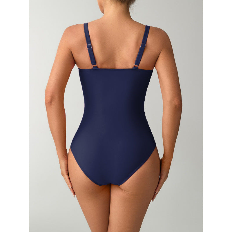 Damen Einteiler Badeanzug mit raffinierten Schmuckdetails und figurformendem Design R&B