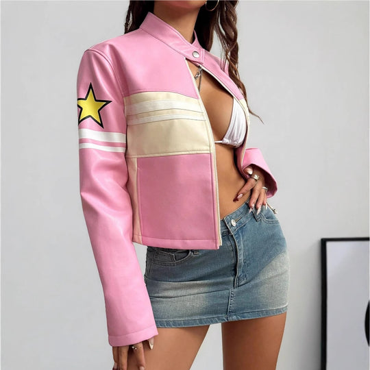 Damen Sportliche Kurzjacke mit detailreichen Applikationen R&B