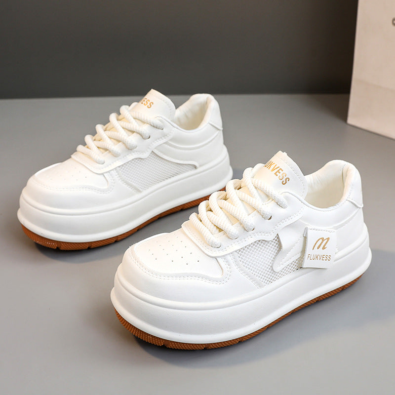 Damen modische Plateau Sneakers mit atmungsaktiver Mesh-Oberfläche und dämpfendem Sohlenprofil R&B