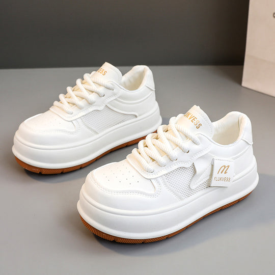 Damen modische Plateau Sneakers mit atmungsaktiver Mesh-Oberfläche und dämpfendem Sohlenprofil R&B
