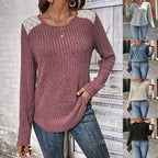 Damen Freizeit Pullover mit elegantem Spitzendetail R&B