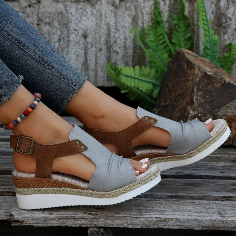 Damen Komfortable Plateau-Sandalen mit Riemen R&B