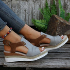 Damen Komfortable Plateau-Sandalen mit Riemen