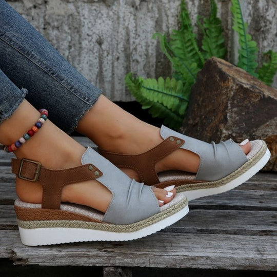 Damen Komfortable Plateau-Sandalen mit Riemen R&B