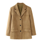 Damen Elegante Suede-Blazerjacke R&B