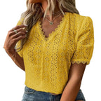 Damen Bluse mit Lochstickerei R&B
