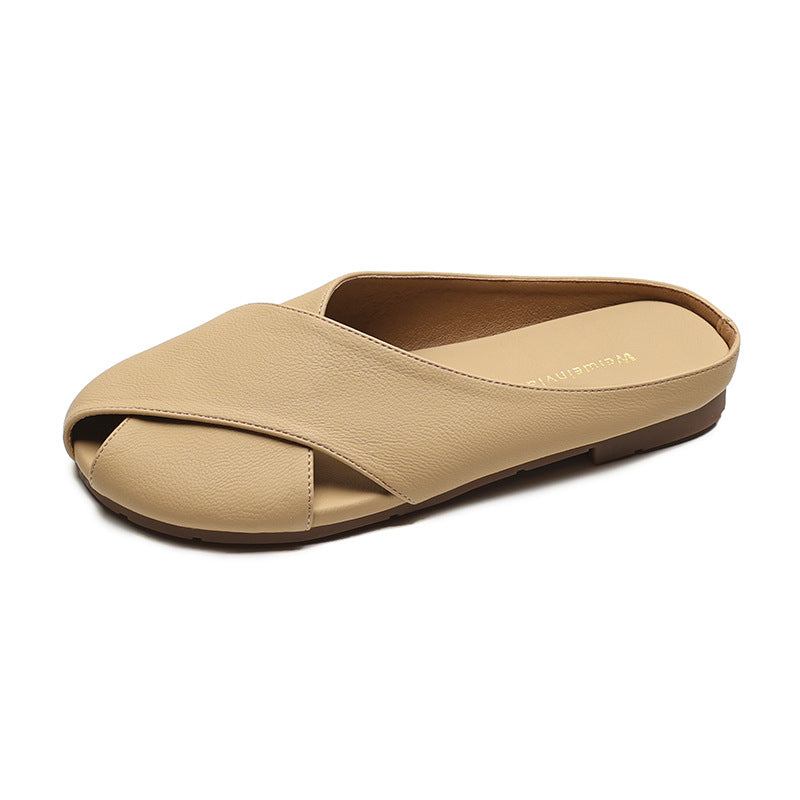 Damen elegante Clogs mit modischem Kreuzband-Design R&B