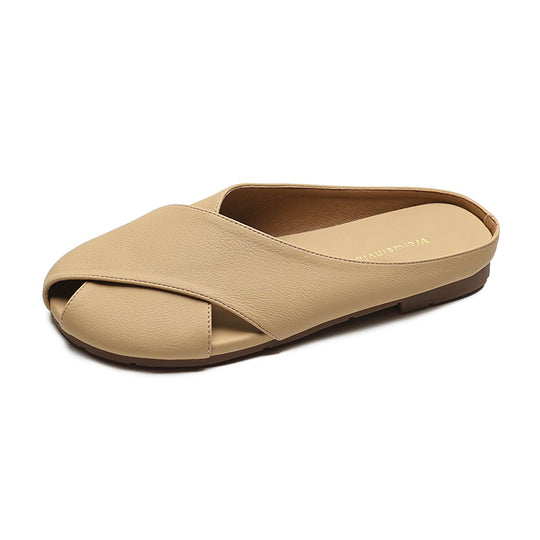Damen elegante Clogs mit modischem Kreuzband-Design R&B