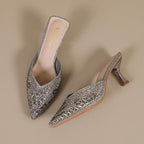 Damen schicke Slingback-Pumps mit funkelndem Strass R&B