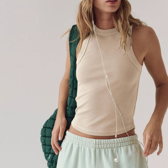 Damen Sportliches Oberteil mit schmalem Kragen und figurbetonendem Design R&B