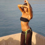 Damen stylisches Netz-Bikinioberteil mit passendem Überwurf R&B