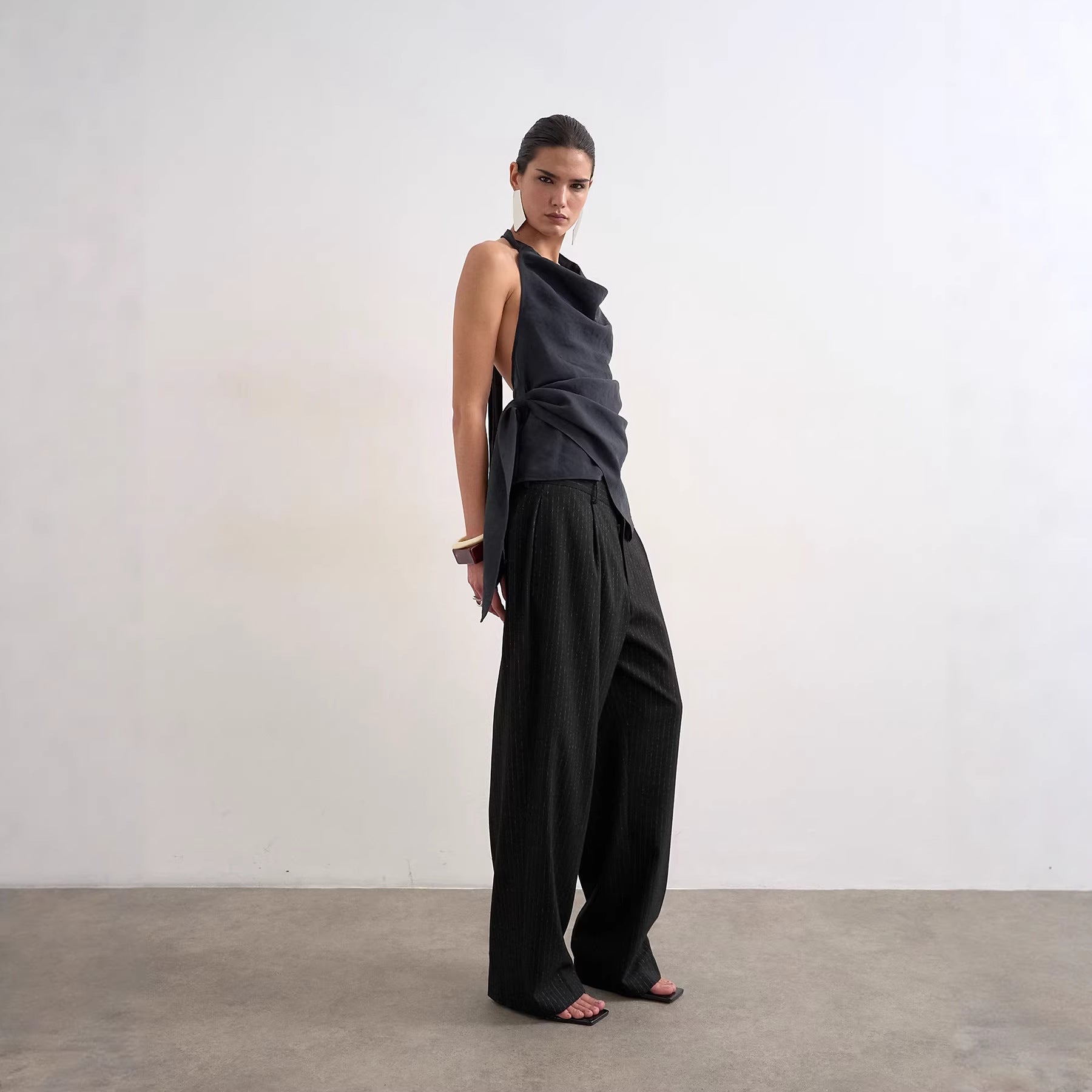 Damen Elegantes Wickeltop mit asymmetrischem Saum R&B
