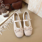 Damen Ballerinas mit verstellbarem Riemen und zarten Spitzendetails R&B