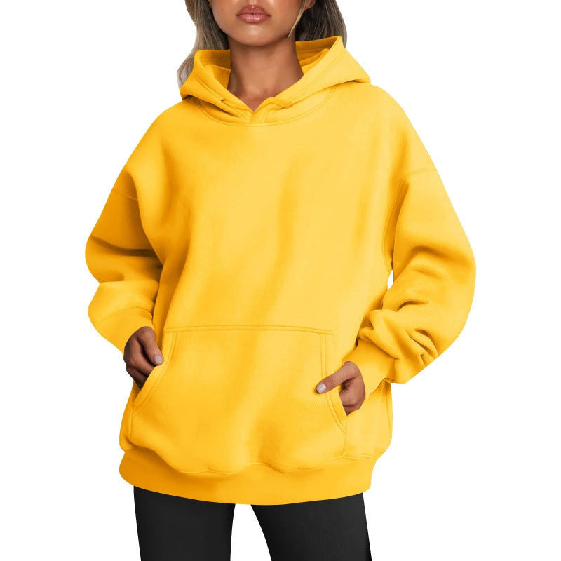 Damen Übergrößen Kapuzenpullover mit praktischen Taschen undlässigem Schnitt R&B