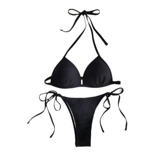 Damen Triangel-Bikini mit verstellbaren Bindebändern und komfortablem Schnitt R&B