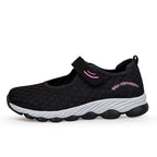 Damen Komfortable Slip-On Freizeitschuhe mit Klettverschluss R&B