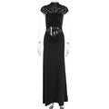 Damen elegantes Abendkleid mit raffinierten Cut-Outs und hochgeschlossenem Kragen R&B