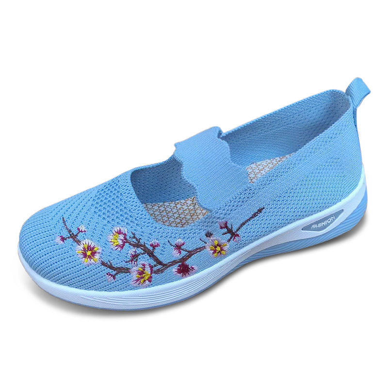 Damen Bequeme Sneaker mit floralen Stickereien R&B