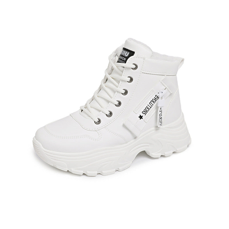 Damen modische High-Top Sneakers mit trendy Reißverschluss und komfortablem Innenfutter R&B