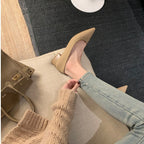Damen Elegante spitze Pumps mit bequemer Innensohle und geschmeidiger Lederoberfläche