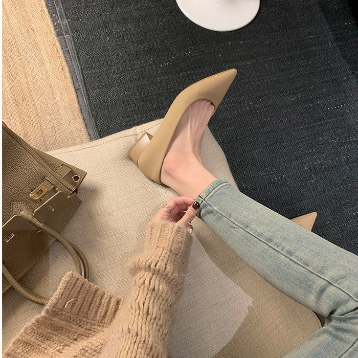 Damen Elegante spitze Pumps mit bequemer Innensohle und geschmeidiger Lederoberfläche