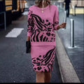Damen Strickkleid im Leopardenmuster