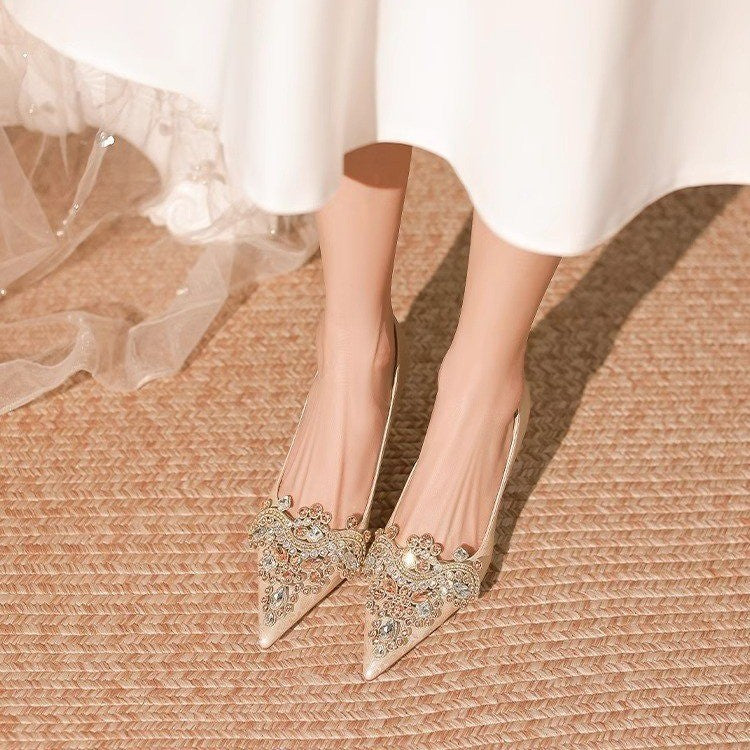 Damen Glamouröse High Heels mit funkelnden Strass-Applikationen R&B