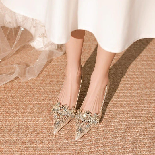 Damen Glamouröse High Heels mit funkelnden Strass-Applikationen R&B
