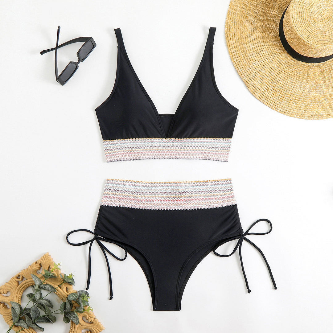 Damen Hochtailliertes Bikini-Set mit trendigen Schnürdetails R&B