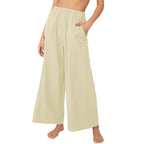 Damen Weit geschnittene Sommerhose mit elastischem Bund und praktischen Seitentaschen R&B