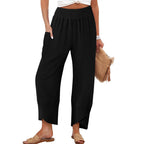 Damen Weite Sommerhose mit elastischem Bund und praktischen Taschen R&B