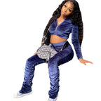 Damen Sportliches Velours-Set R&B
